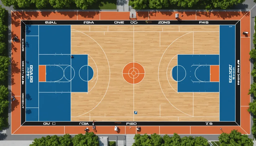 Зоны баскетбольной площадки - Размеры баскетбольной площадки по стандартам ФИБА и NBA