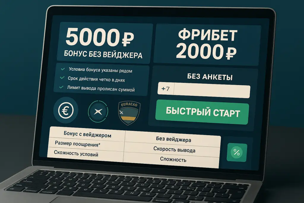 Визуальный разбор показателей: БК без регистрации