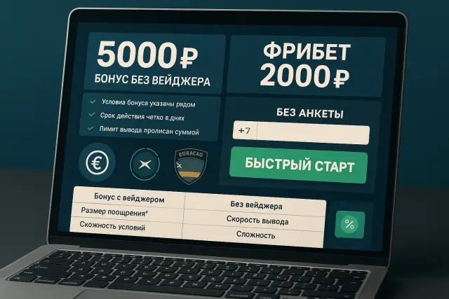 Визуальный разбор показателей: БК без регистрации